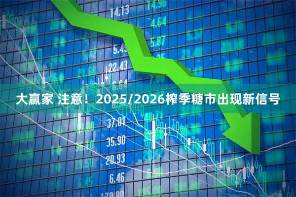 大赢家 注意！2025/2026榨季糖市出现新信号