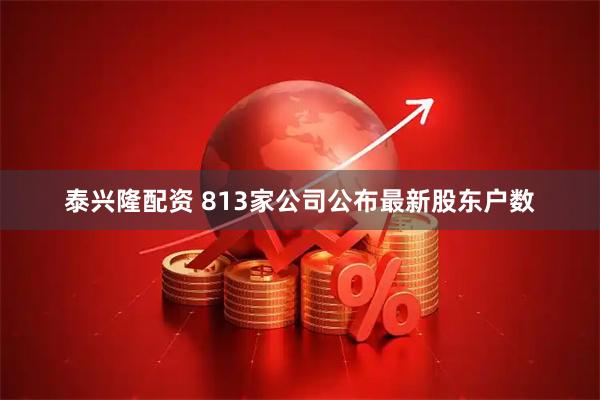 泰兴隆配资 813家公司公布最新股东户数